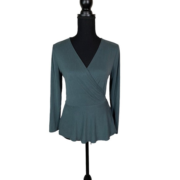 LOFT Tops - Loft Women's Teal Modal Blend V-Neck Long Sleeves‎ Comfort True Wrap Top Size SP